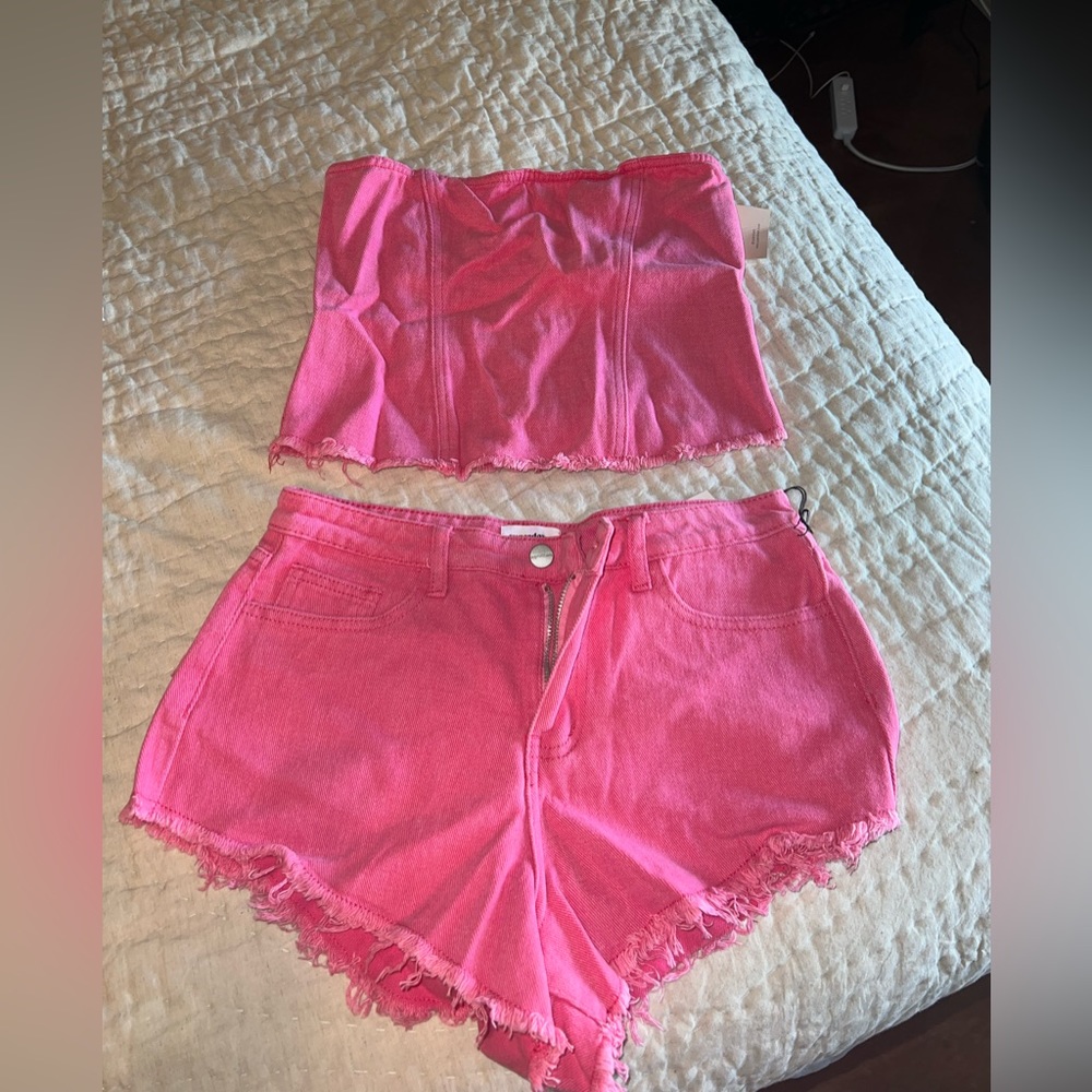 Revolve Superdown Domonique Denim Short in Pink